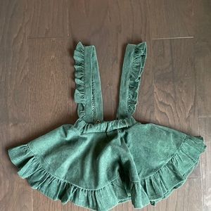 Green corduroy Overall dress.Convert/adjust straps